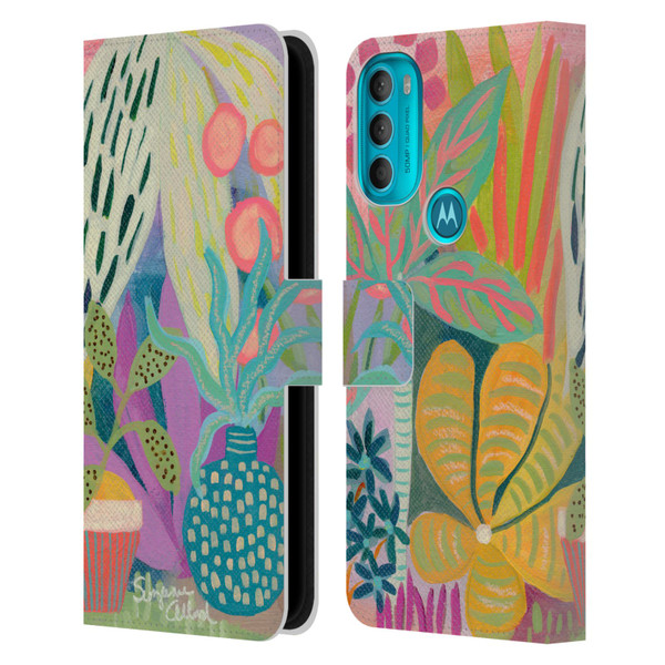 Suzanne Allard Floral Art Palm Heaven Leather Book Wallet Case Cover For Motorola Moto G71 5G