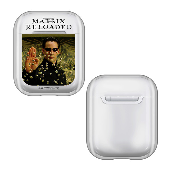 The Matrix Reloaded Key Art Neo 3 Clear Hard Crystal Cover Case for Apple AirPods 1 1st Gen / 2 2nd Gen Charging Case