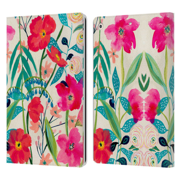 Suzanne Allard Floral Graphics Garden Party Leather Book Wallet Case Cover For Apple iPad 10.2 2019/2020/2021