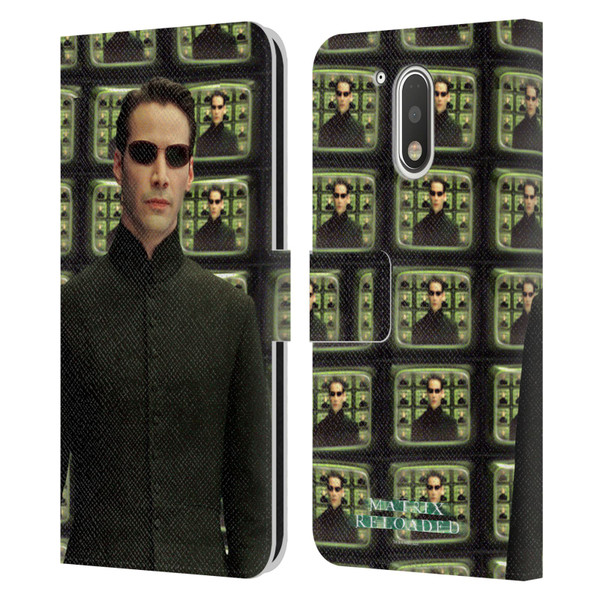 The Matrix Reloaded Key Art Neo 2 Leather Book Wallet Case Cover For Motorola Moto G41
