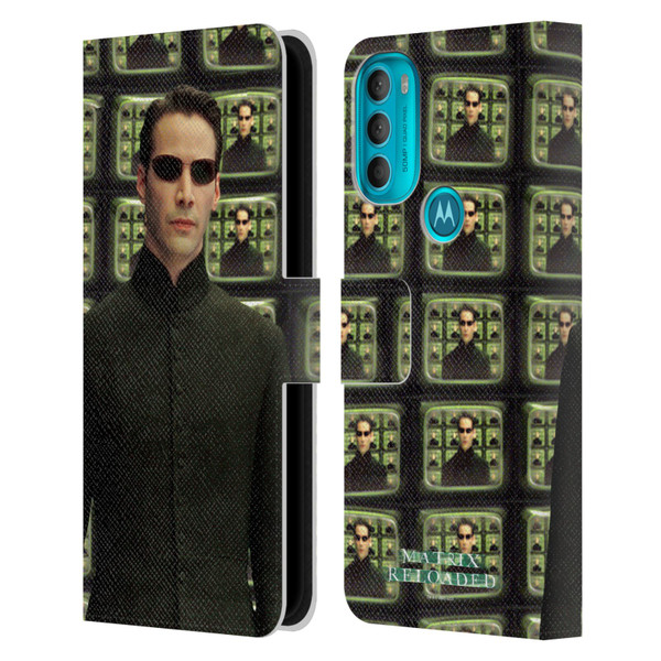 The Matrix Reloaded Key Art Neo 2 Leather Book Wallet Case Cover For Motorola Moto G71 5G