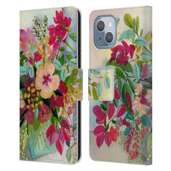 Suzanne Allard Floral Graphics Flamands Leather Book Wallet Case Cover For Apple iPhone 14