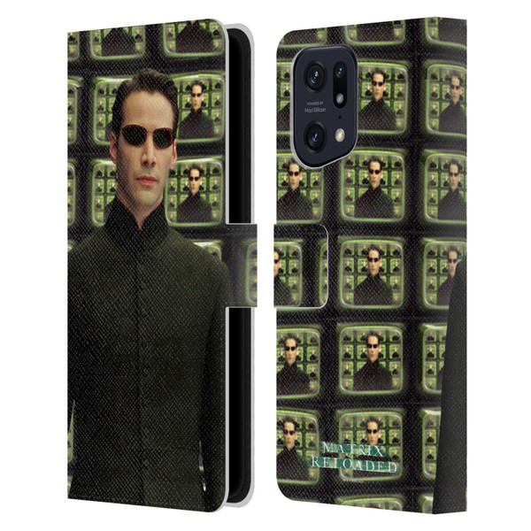 The Matrix Reloaded Key Art Neo 2 Leather Book Wallet Case Cover For OPPO Find X5