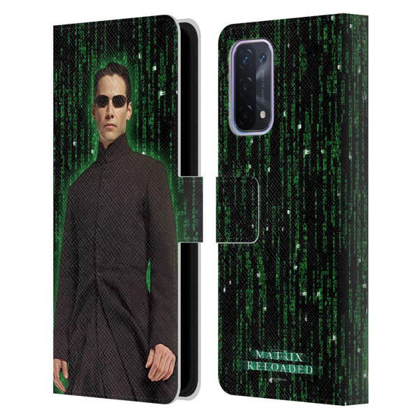 The Matrix Reloaded Key Art Neo 1 Leather Book Wallet Case Cover For OPPO A54 5G