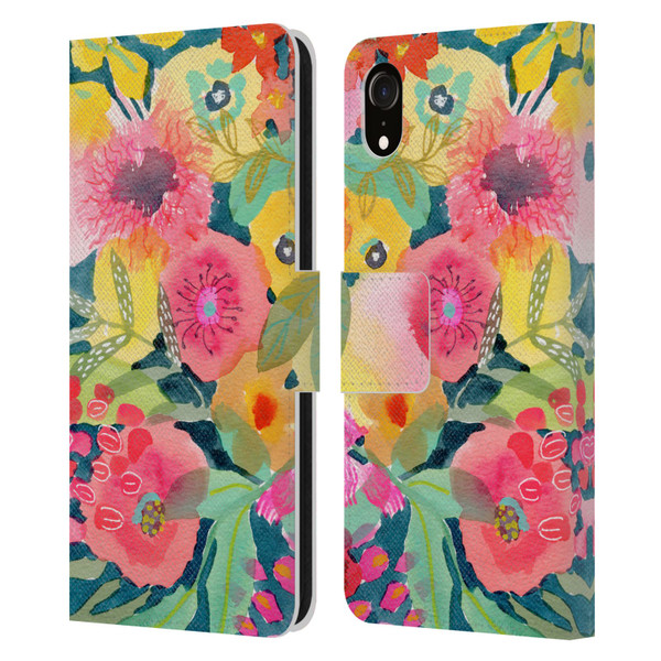 Suzanne Allard Floral Graphics Delightful Leather Book Wallet Case Cover For Apple iPhone XR