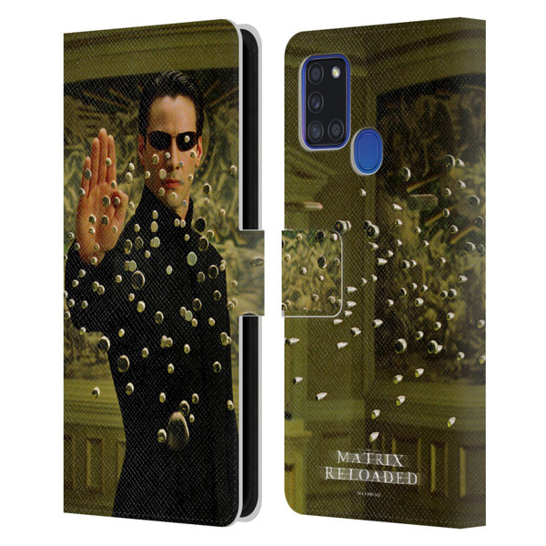 The Matrix Reloaded Key Art Neo 3 Leather Book Wallet Case Cover For Samsung Galaxy A21s (2020)