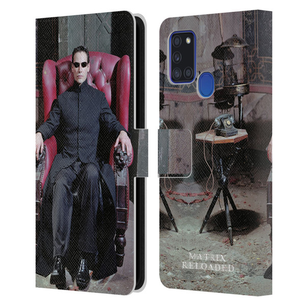 The Matrix Reloaded Key Art Neo 4 Leather Book Wallet Case Cover For Samsung Galaxy A21s (2020)