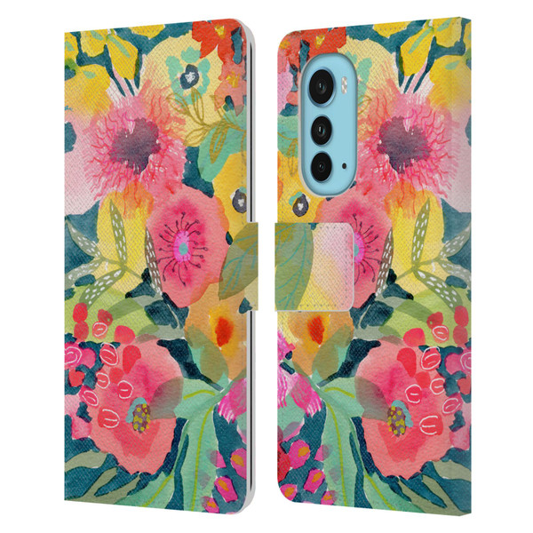 Suzanne Allard Floral Graphics Delightful Leather Book Wallet Case Cover For Motorola Edge (2022)