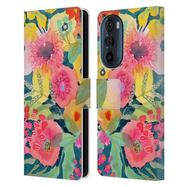 Suzanne Allard Floral Graphics Delightful Leather Book Wallet Case Cover For Motorola Edge 30