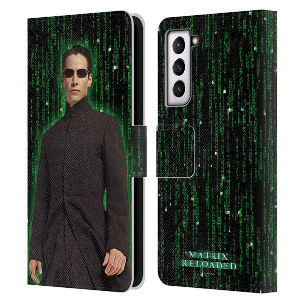 The Matrix Reloaded Key Art Neo 1 Leather Book Wallet Case Cover For Samsung Galaxy S21 5G