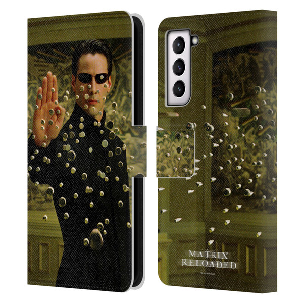 The Matrix Reloaded Key Art Neo 3 Leather Book Wallet Case Cover For Samsung Galaxy S21 5G