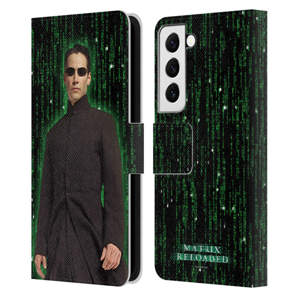The Matrix Reloaded Key Art Neo 1 Leather Book Wallet Case Cover For Samsung Galaxy S22 5G
