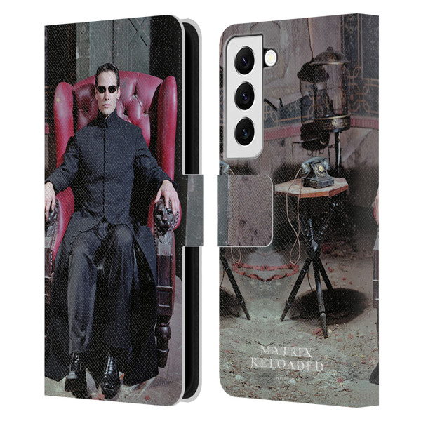 The Matrix Reloaded Key Art Neo 4 Leather Book Wallet Case Cover For Samsung Galaxy S22 5G