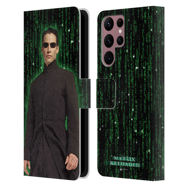 The Matrix Reloaded Key Art Neo 1 Leather Book Wallet Case Cover For Samsung Galaxy S22 Ultra 5G
