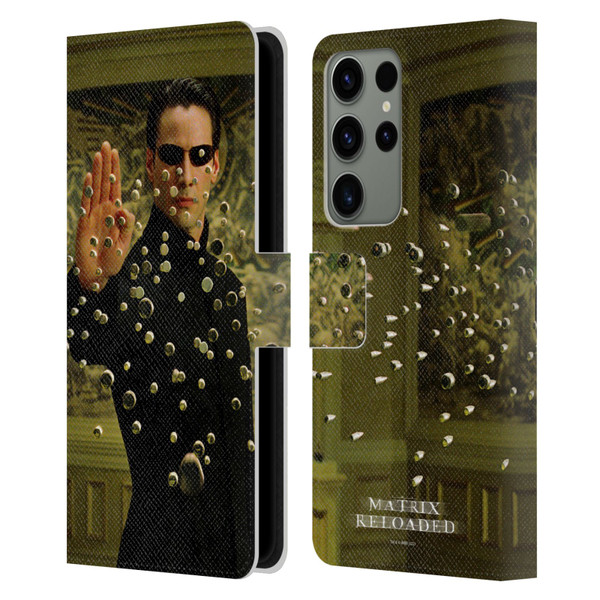 The Matrix Reloaded Key Art Neo 3 Leather Book Wallet Case Cover For Samsung Galaxy S23 Ultra 5G