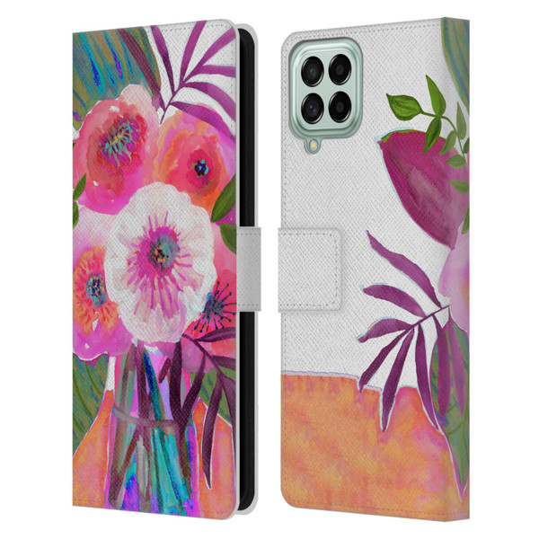 Suzanne Allard Floral Graphics Sunrise Bouquet Purples Leather Book Wallet Case Cover For Samsung Galaxy M33 (2022)