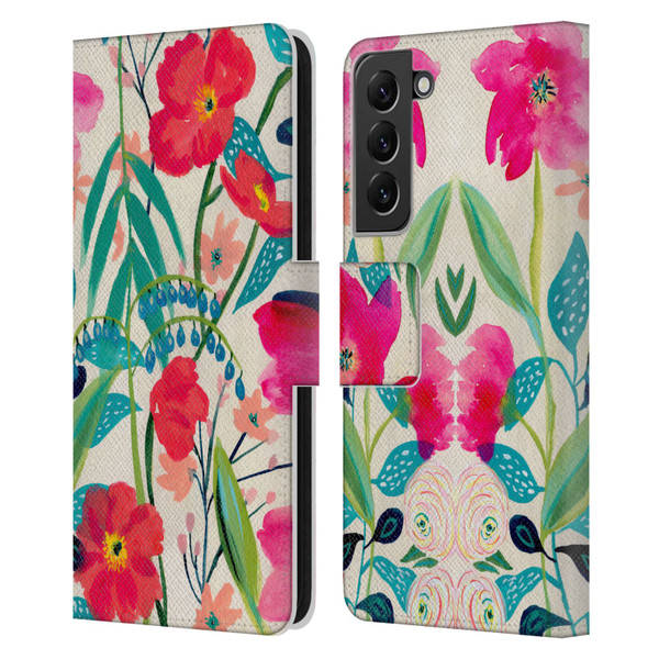 Suzanne Allard Floral Graphics Garden Party Leather Book Wallet Case Cover For Samsung Galaxy S22+ 5G