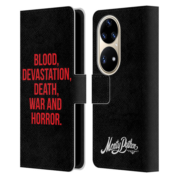Monty Python Key Art Blood Devastation Death War And Horror Leather Book Wallet Case Cover For Huawei P50 Pro