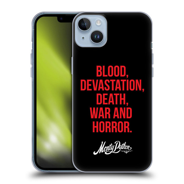 Monty Python Key Art Blood Devastation Death War And Horror Soft Gel Case for Apple iPhone 14 Plus