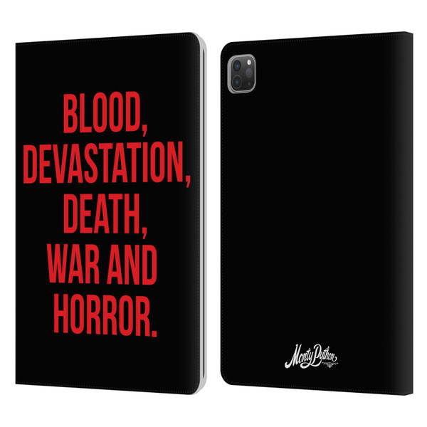 Monty Python Key Art Blood Devastation Death War And Horror Leather Book Wallet Case Cover For Apple iPad Pro 11 2020 / 2021 / 2022