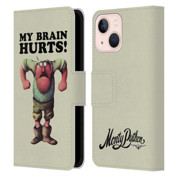 Monty Python Key Art My Brain Hurts Leather Book Wallet Case Cover For Apple iPhone 13 Mini