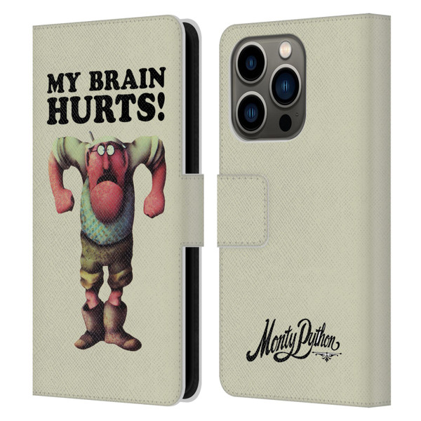 Monty Python Key Art My Brain Hurts Leather Book Wallet Case Cover For Apple iPhone 14 Pro