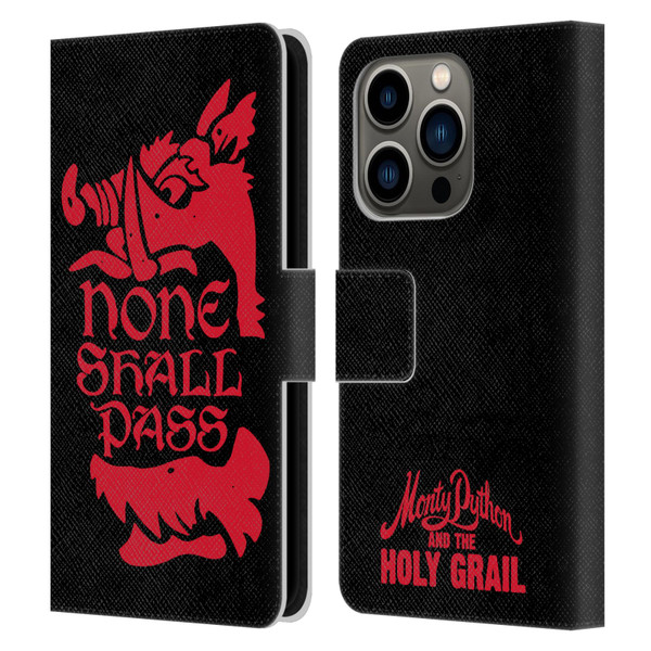 Monty Python Key Art None Shall Pass Leather Book Wallet Case Cover For Apple iPhone 14 Pro