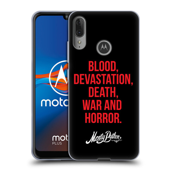 Monty Python Key Art Blood Devastation Death War And Horror Soft Gel Case for Motorola Moto E6 Plus