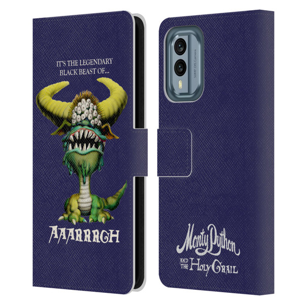 Monty Python Key Art Black Beast Of Aaarrrgh Leather Book Wallet Case Cover For Nokia X30