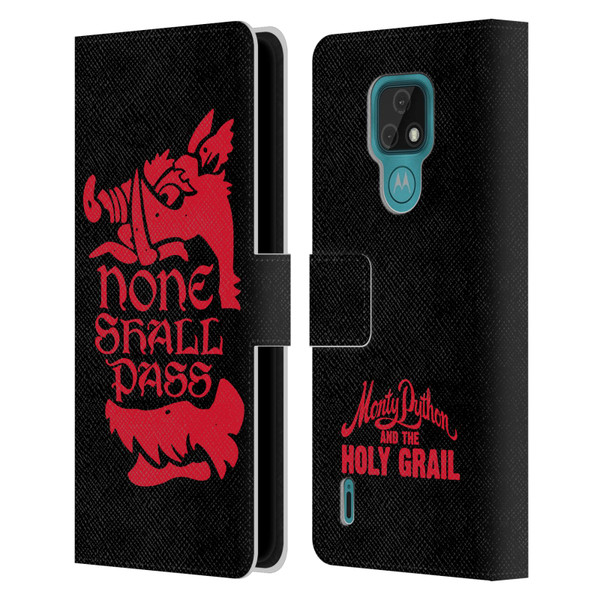 Monty Python Key Art None Shall Pass Leather Book Wallet Case Cover For Motorola Moto E7