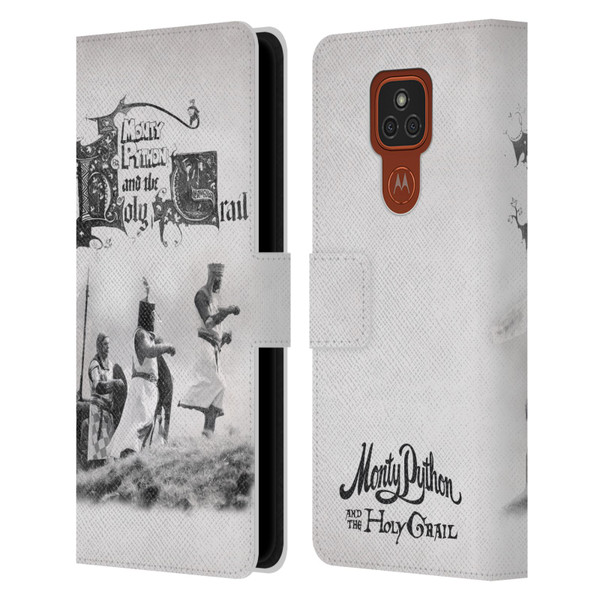 Monty Python Key Art Holy Grail Leather Book Wallet Case Cover For Motorola Moto E7 Plus