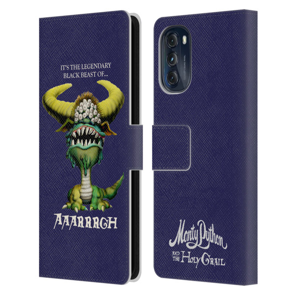 Monty Python Key Art Black Beast Of Aaarrrgh Leather Book Wallet Case Cover For Motorola Moto G (2022)