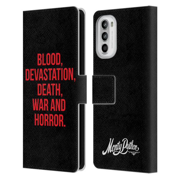Monty Python Key Art Blood Devastation Death War And Horror Leather Book Wallet Case Cover For Motorola Moto G52