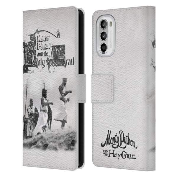 Monty Python Key Art Holy Grail Leather Book Wallet Case Cover For Motorola Moto G52