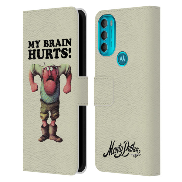 Monty Python Key Art My Brain Hurts Leather Book Wallet Case Cover For Motorola Moto G71 5G