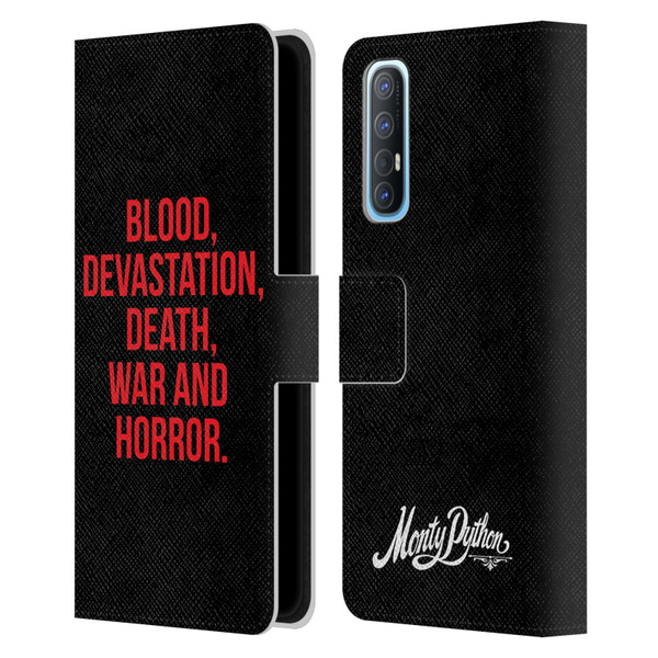 Monty Python Key Art Blood Devastation Death War And Horror Leather Book Wallet Case Cover For OPPO Find X2 Neo 5G