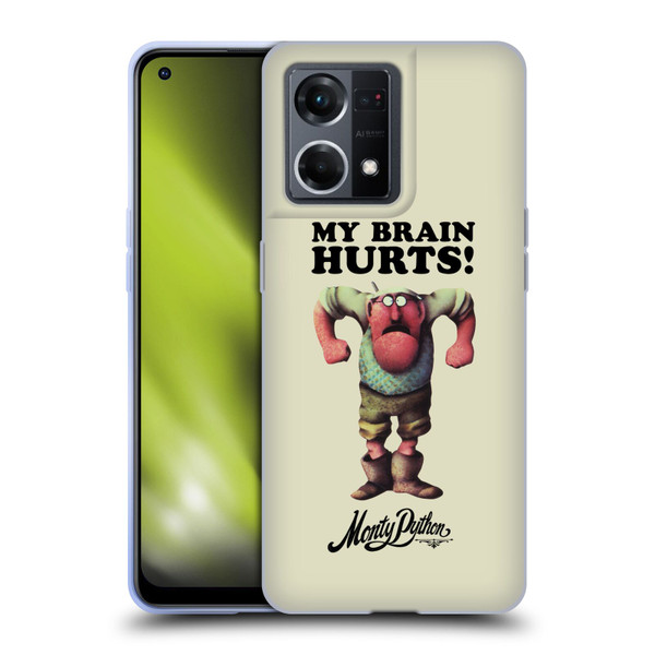 Monty Python Key Art My Brain Hurts Soft Gel Case for OPPO Reno8 4G