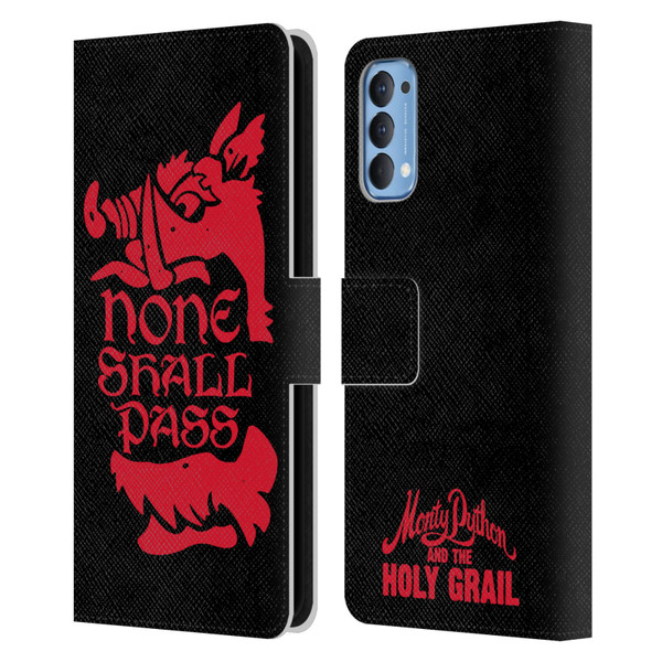 Monty Python Key Art None Shall Pass Leather Book Wallet Case Cover For OPPO Reno 4 5G