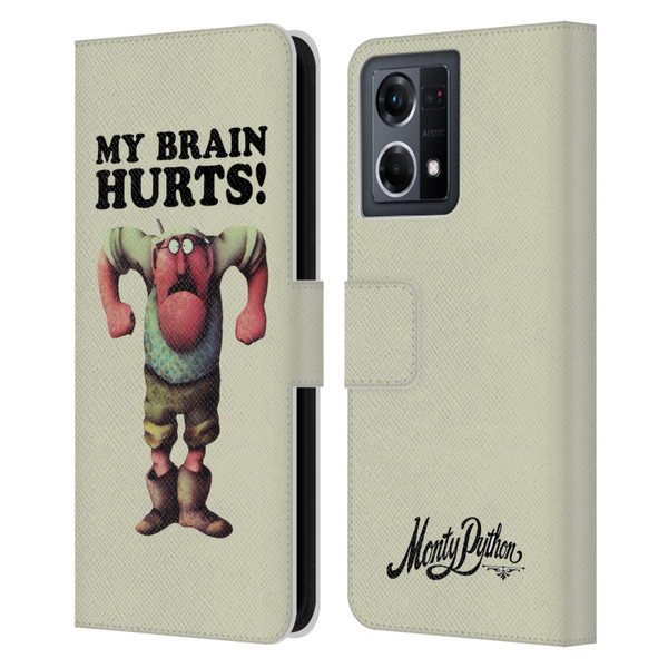 Monty Python Key Art My Brain Hurts Leather Book Wallet Case Cover For OPPO Reno8 4G