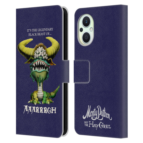 Monty Python Key Art Black Beast Of Aaarrrgh Leather Book Wallet Case Cover For OPPO Reno8 Lite