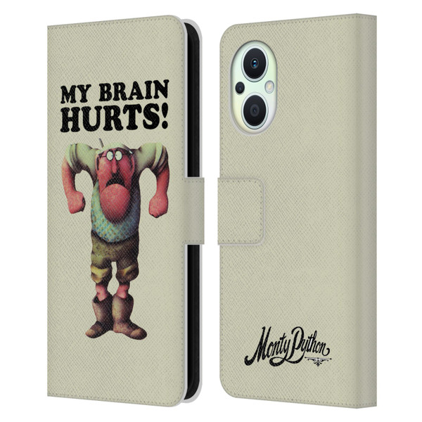 Monty Python Key Art My Brain Hurts Leather Book Wallet Case Cover For OPPO Reno8 Lite