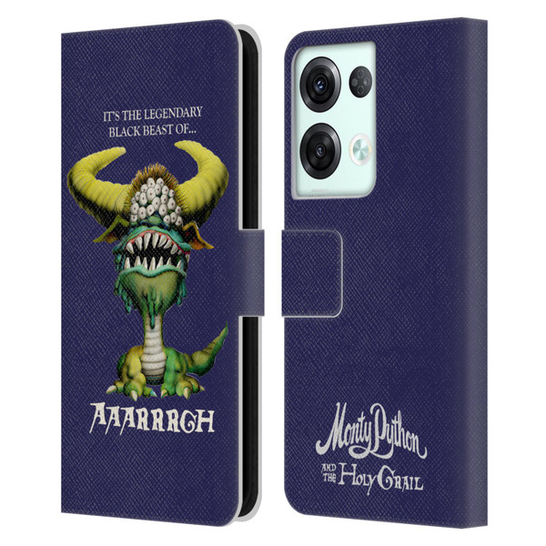 Monty Python Key Art Black Beast Of Aaarrrgh Leather Book Wallet Case Cover For OPPO Reno8 Pro