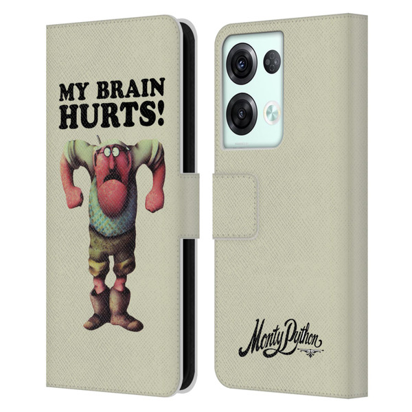Monty Python Key Art My Brain Hurts Leather Book Wallet Case Cover For OPPO Reno8 Pro