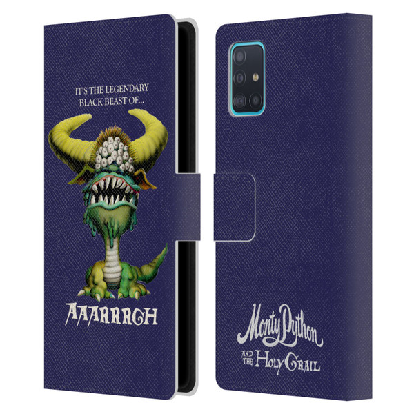 Monty Python Key Art Black Beast Of Aaarrrgh Leather Book Wallet Case Cover For Samsung Galaxy A51 (2019)