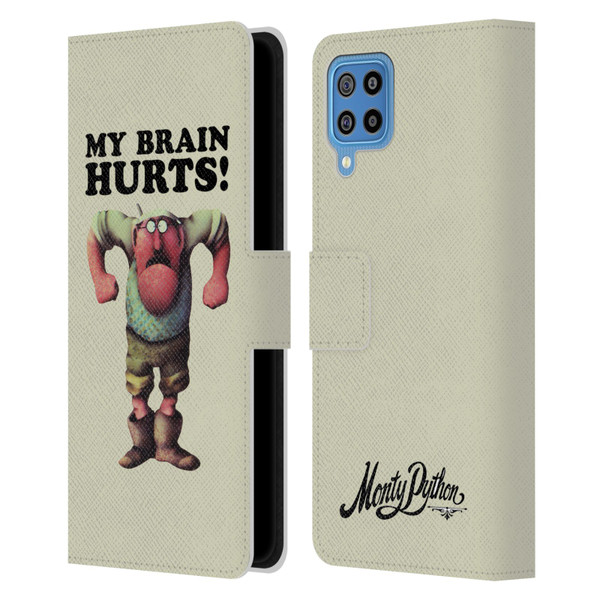 Monty Python Key Art My Brain Hurts Leather Book Wallet Case Cover For Samsung Galaxy F22 (2021)