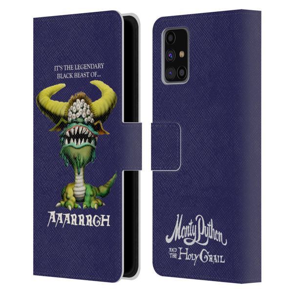 Monty Python Key Art Black Beast Of Aaarrrgh Leather Book Wallet Case Cover For Samsung Galaxy M31s (2020)