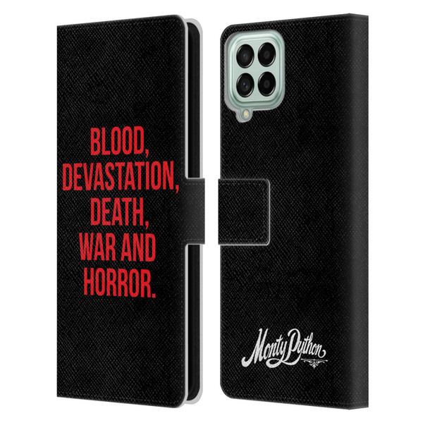 Monty Python Key Art Blood Devastation Death War And Horror Leather Book Wallet Case Cover For Samsung Galaxy M33 (2022)