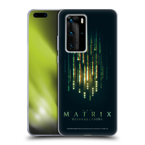 The Matrix Resurrections Key Art This Is Not The Real World Soft Gel Case for Huawei P40 Pro / P40 Pro Plus 5G