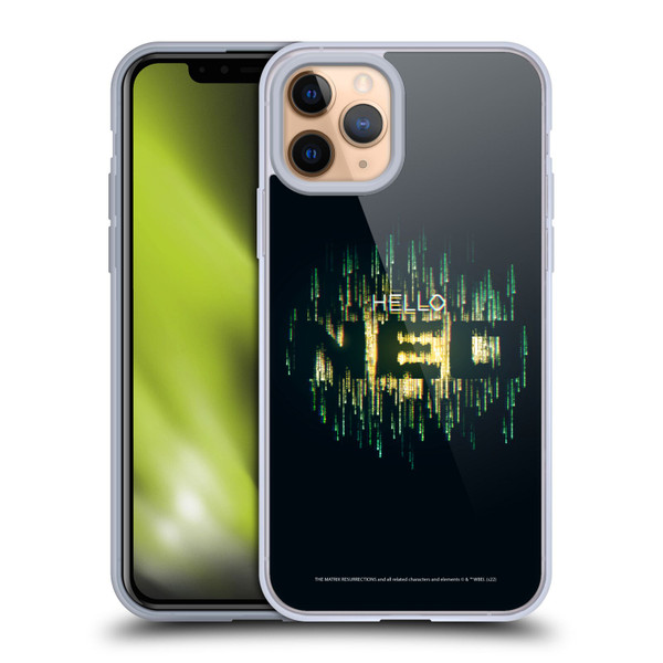 The Matrix Resurrections Key Art Hello Neo Soft Gel Case for Apple iPhone 11 Pro