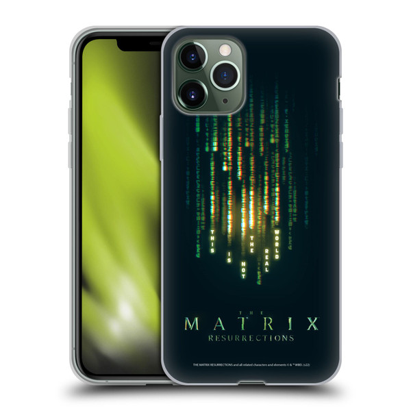 The Matrix Resurrections Key Art This Is Not The Real World Soft Gel Case for Apple iPhone 11 Pro